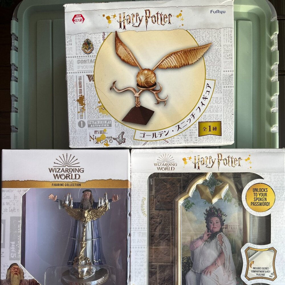 Harry Potter Collectibles 3-Pack Bundle: Golden Snitch, Fat Lady, Dumbledore